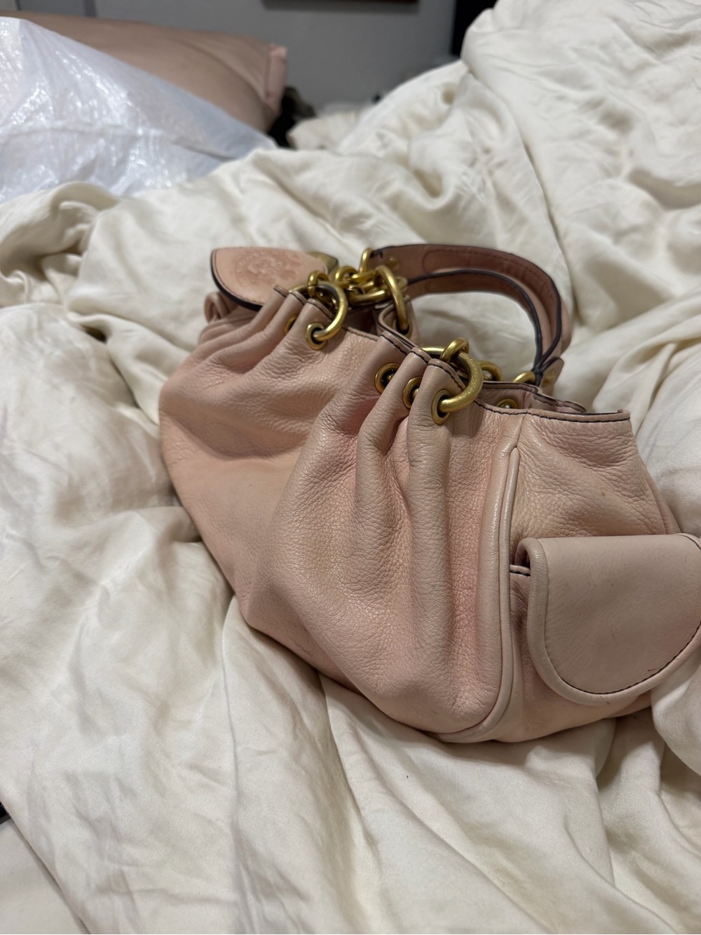 Juicy Couture Day Dreamer Soft Pink Leather Purse with Gold Chain Handles - Picture 2 of 11